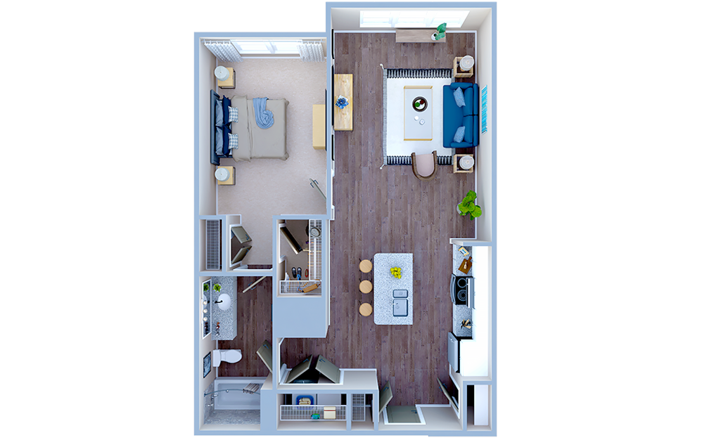 A1.2 - 1 bedroom floorplan layout with 1 bath and 792 square feet. (Floor 3)